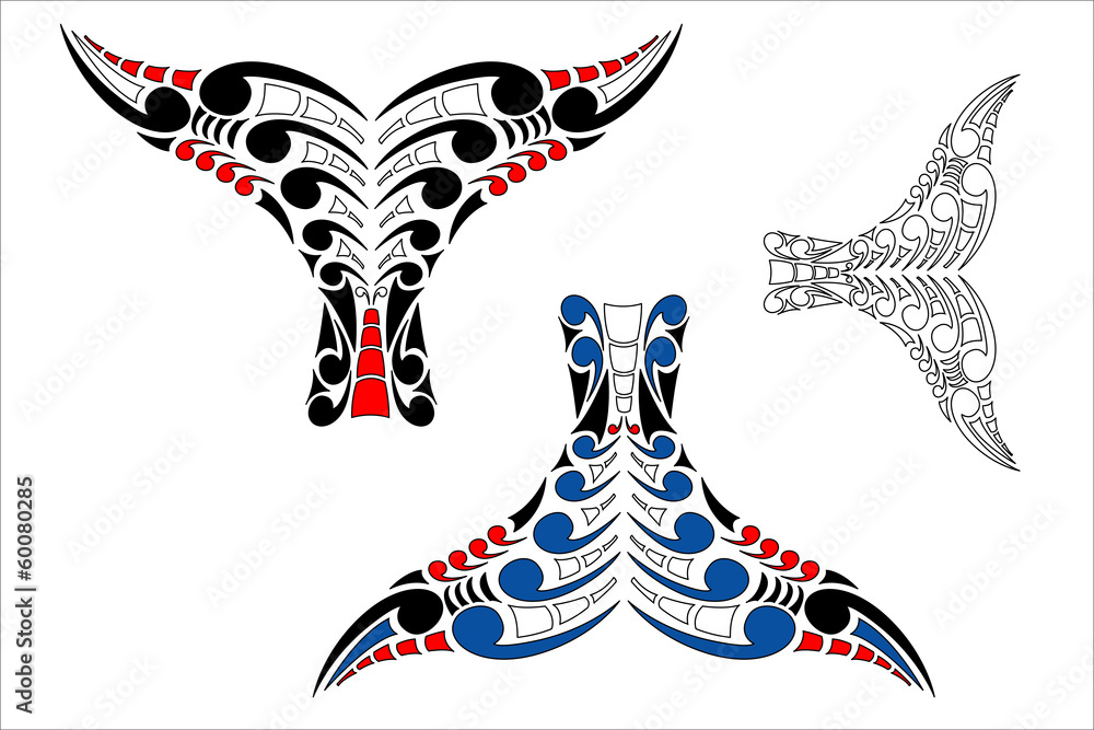 Fototapeta premium Maori Koru Whale Tail Design