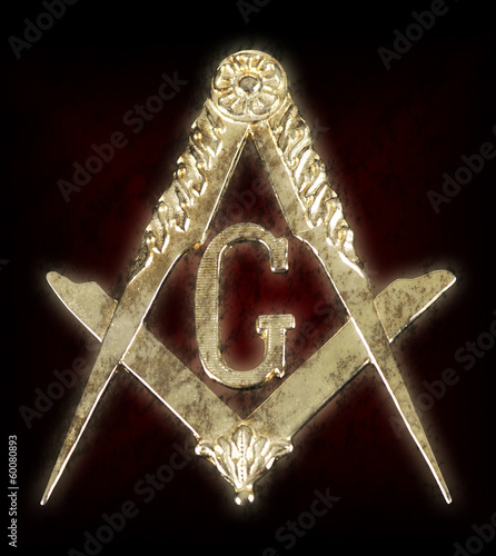 freemasonry golden medal  square & compass