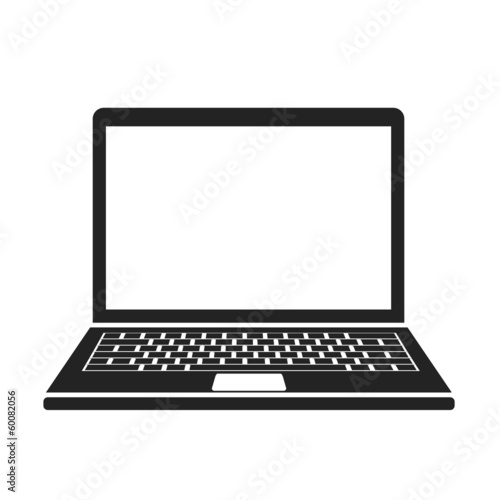 laptop black icon. vector illustration