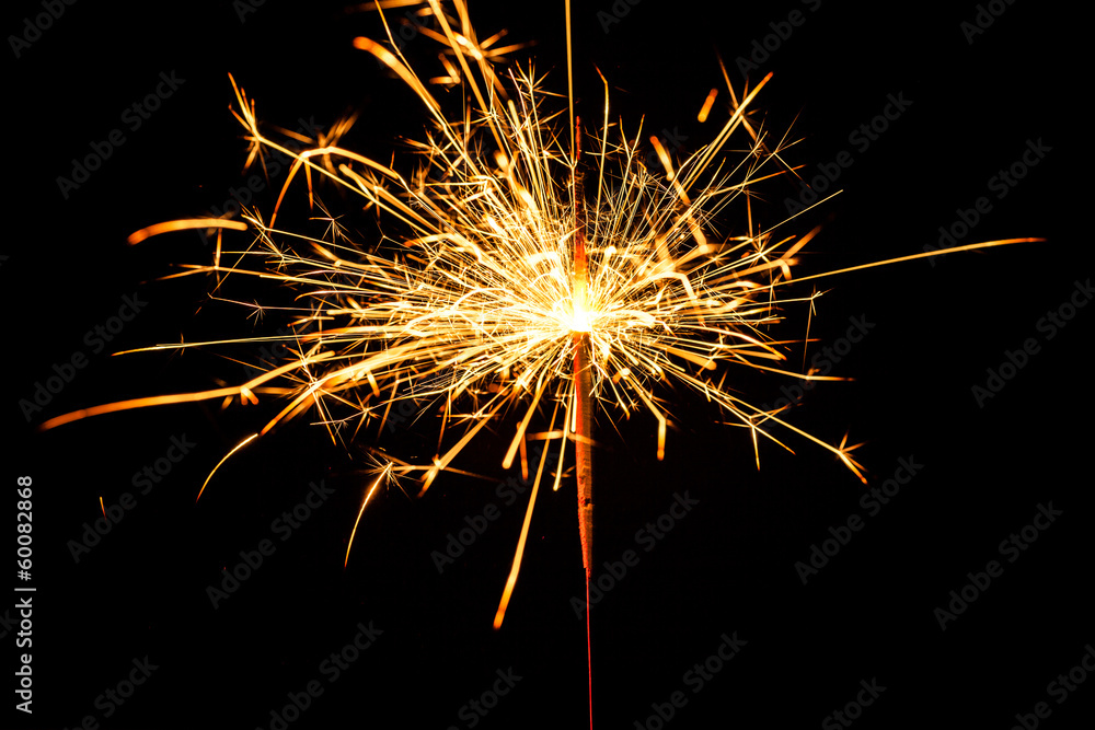 burning christmas sparkler