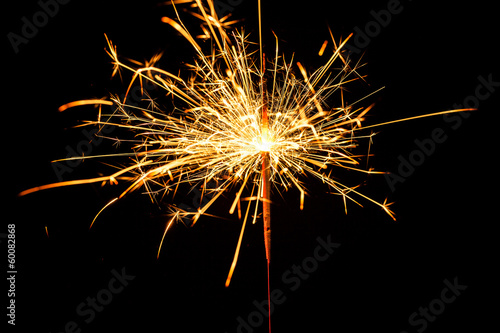 burning christmas sparkler