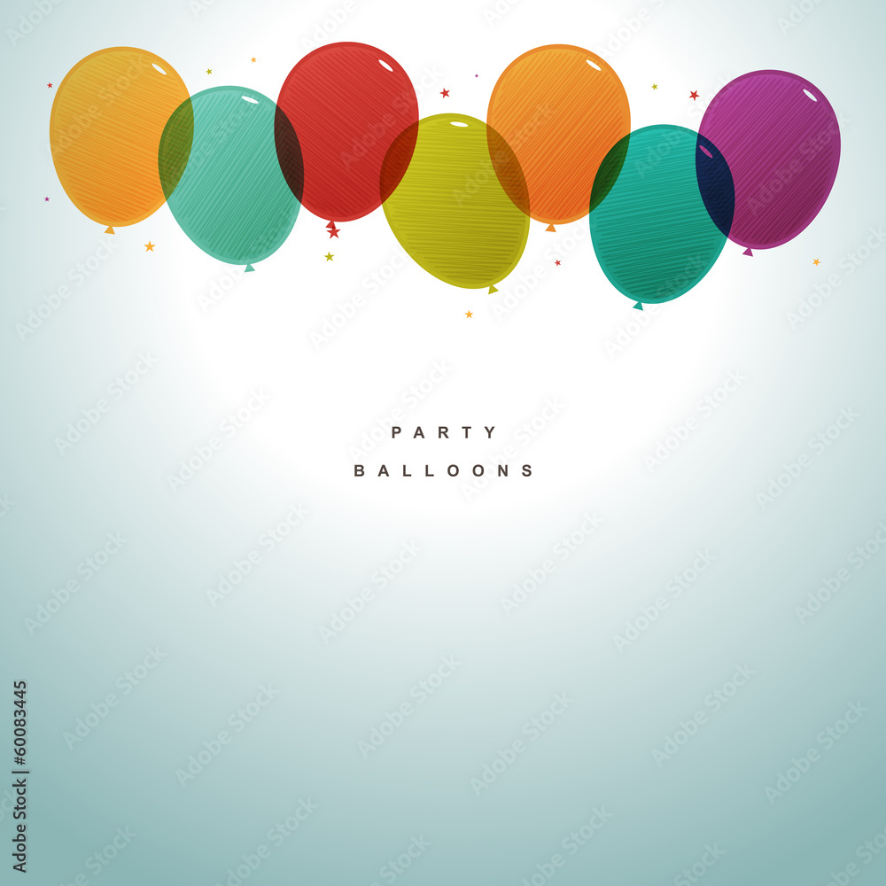 Party Balloons - obrazy, fototapety, plakaty 