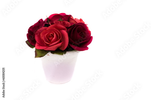 A vase of roses and space for text