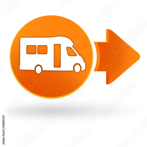 camping car sur symbole web orange
