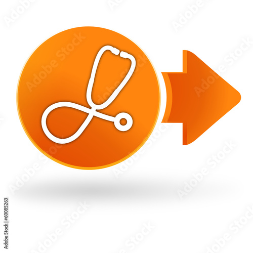 médecin sur symbole web orange