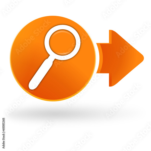 loupe sur symbole web orange