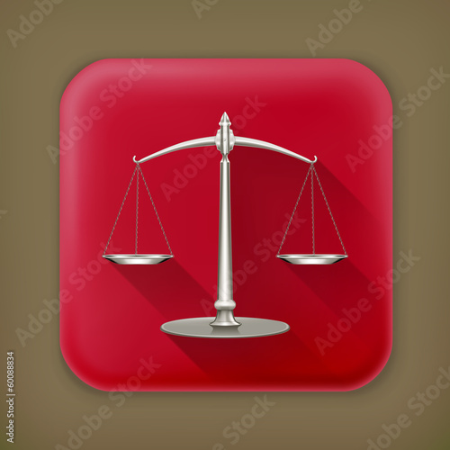 Weight Scale, long shadow vector icon
