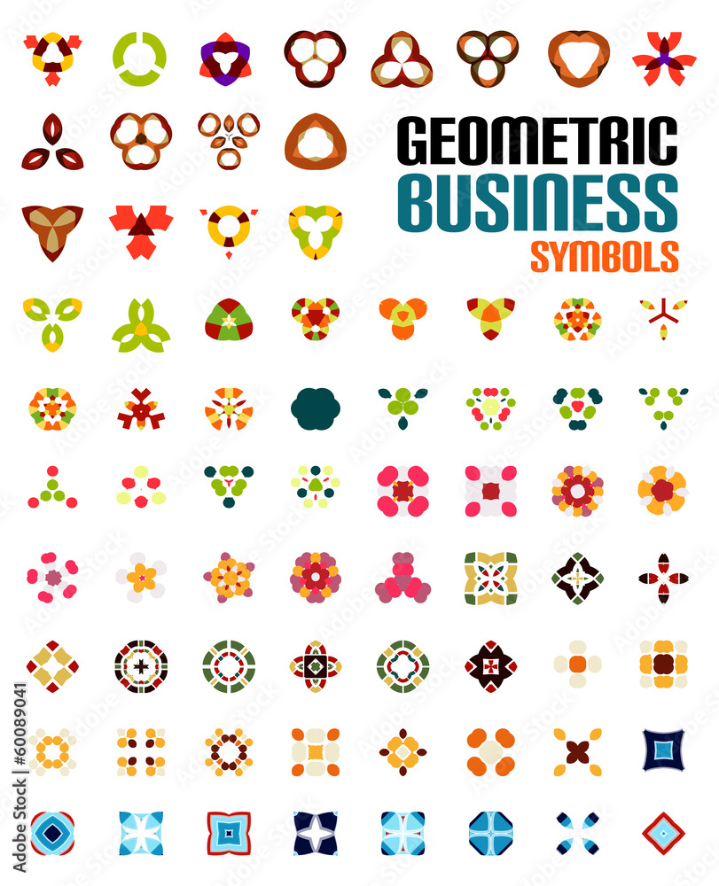 Set of colorful editable business symbols Set of colorful editable business symbols