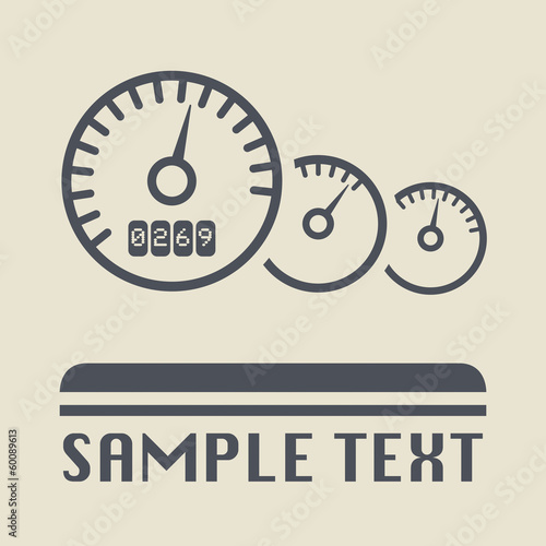 Car instruments icon or sign, vector illustration