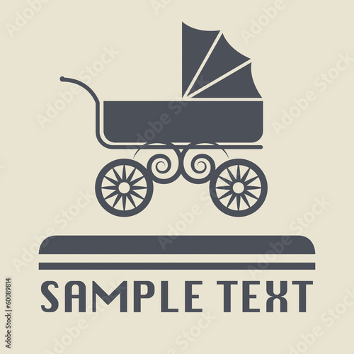Baby Carriage icon or sign, vector illustration