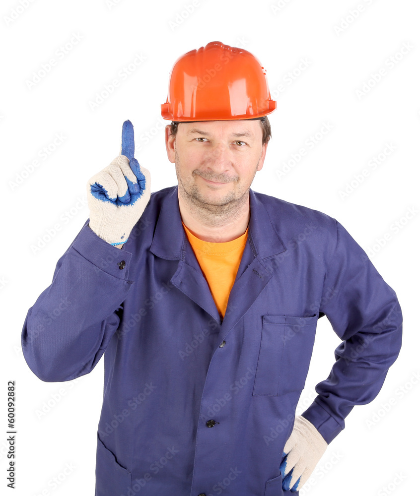 Worker draws attention. Worker draws attention.