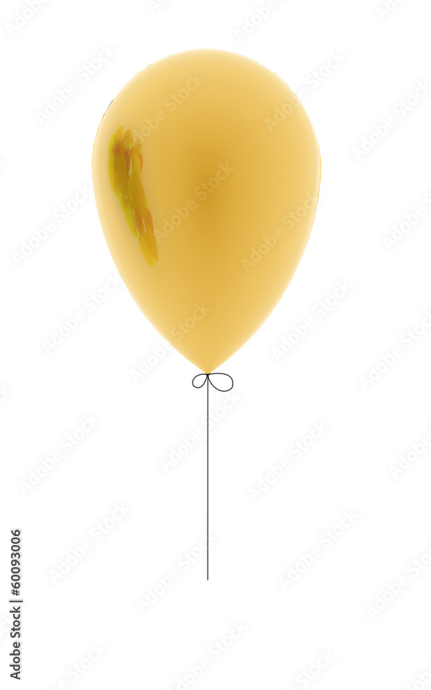Yellow balloon concept isolated