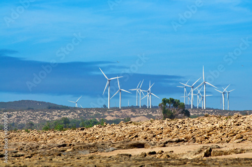 Eolic generators on sea side on Morocco