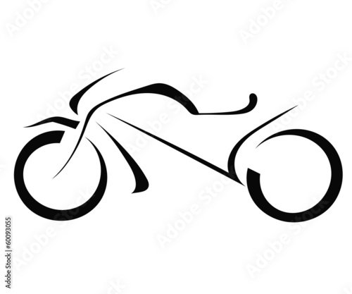 Silhouette of a motorcycle on a white background