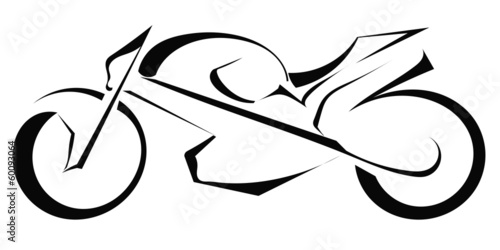 Black silhouette of a  bike on a white background