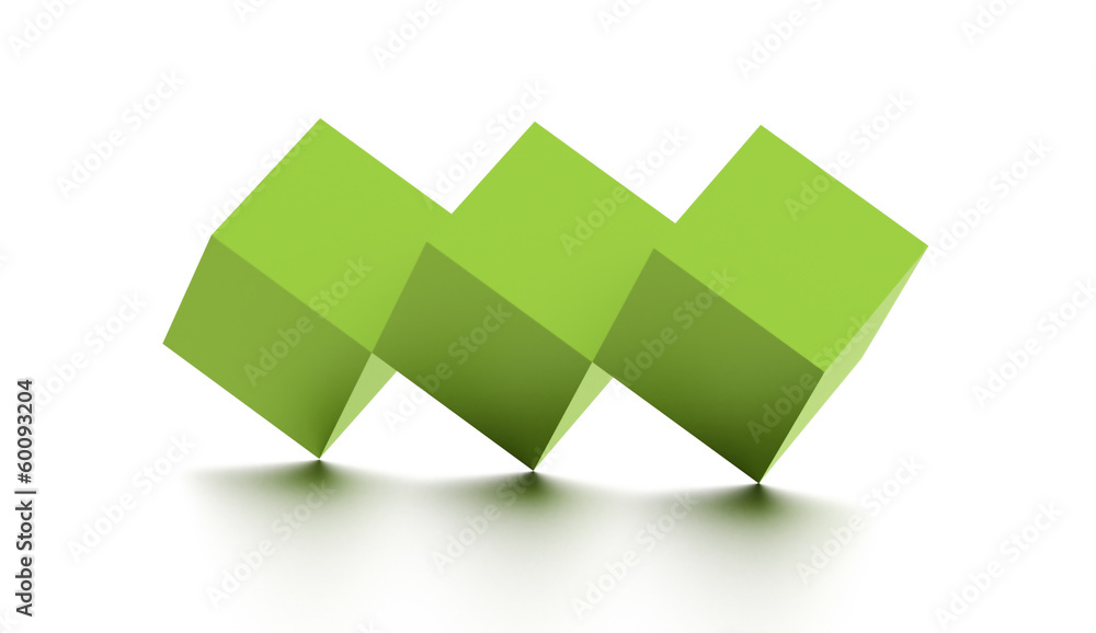 Tree green cubes rendered Tree green cubes rendered