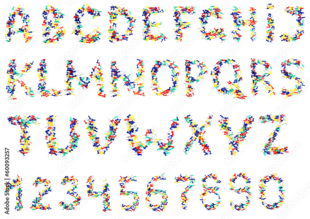 Alphabet of stationery buttons Alphabet of stationery buttons