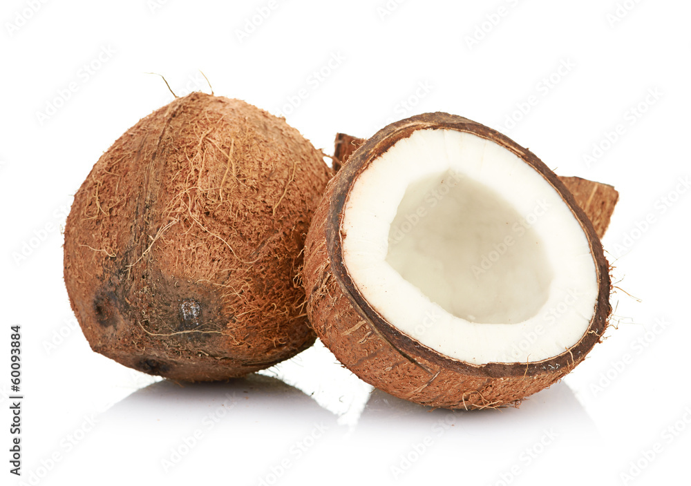 coconut on white coconut on white