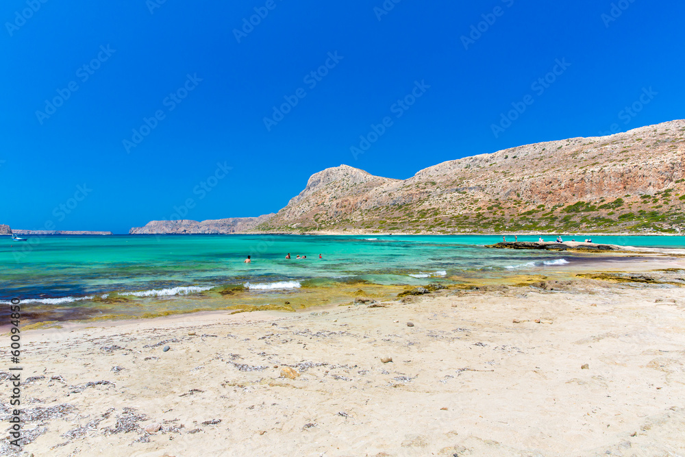 Fototapeta premium Balos beach. View from Gramvousa Island, Crete in Greece