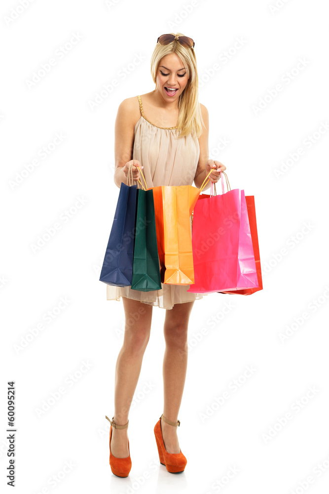 Happy shopping blonde