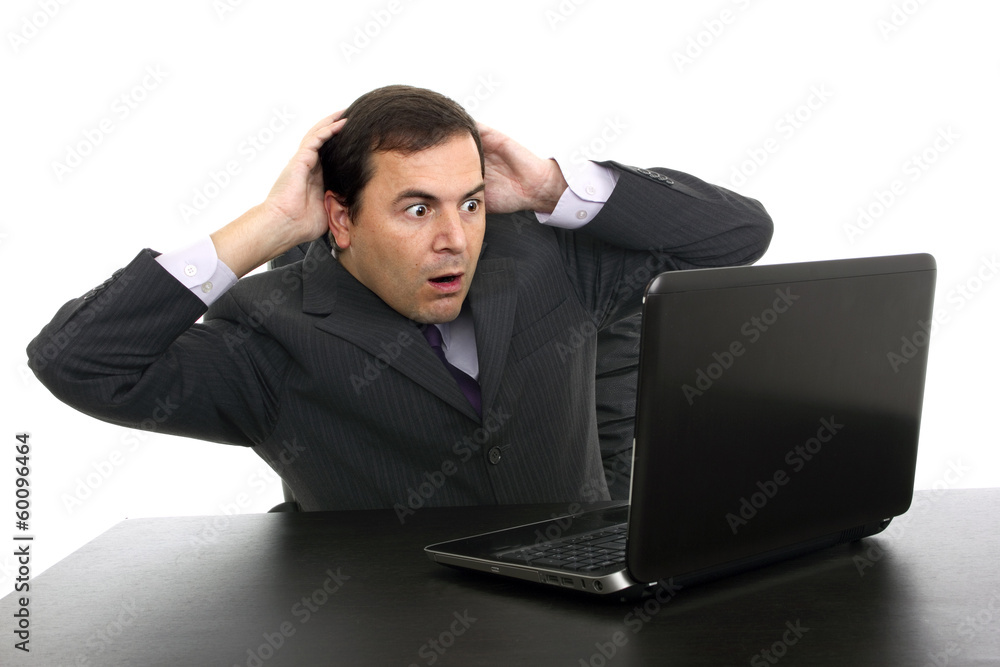 young business man working with is laptop young business man working with is laptop