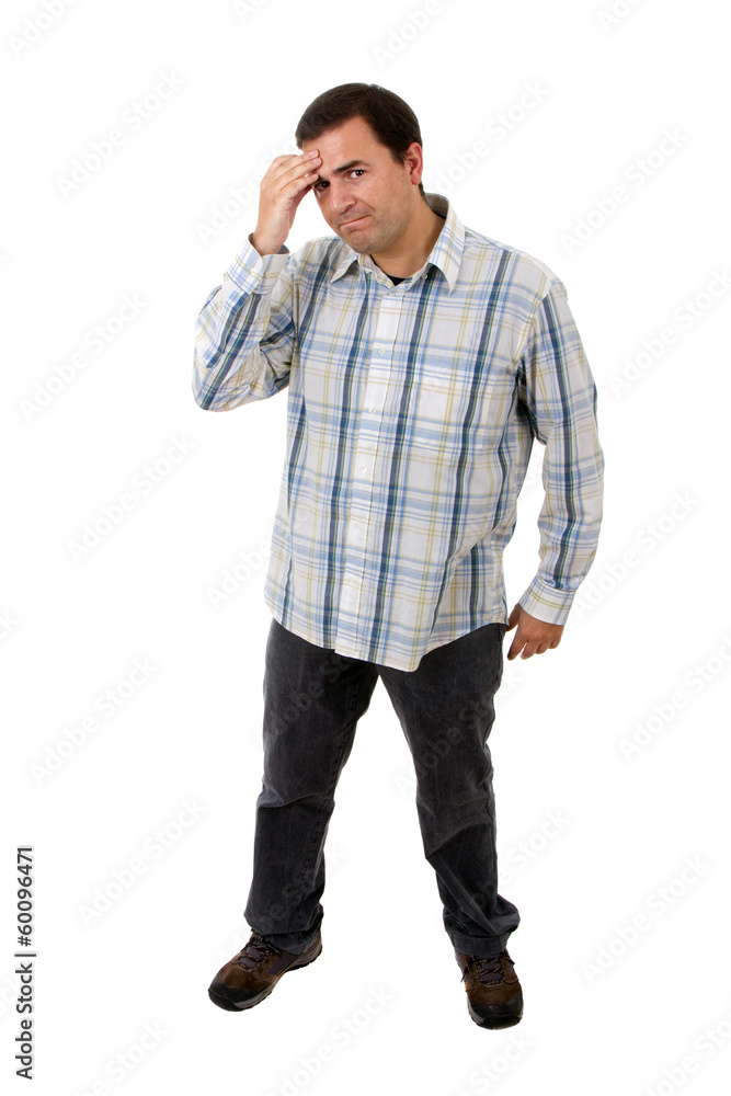 Fototapeta premium young casual man full body in a white background