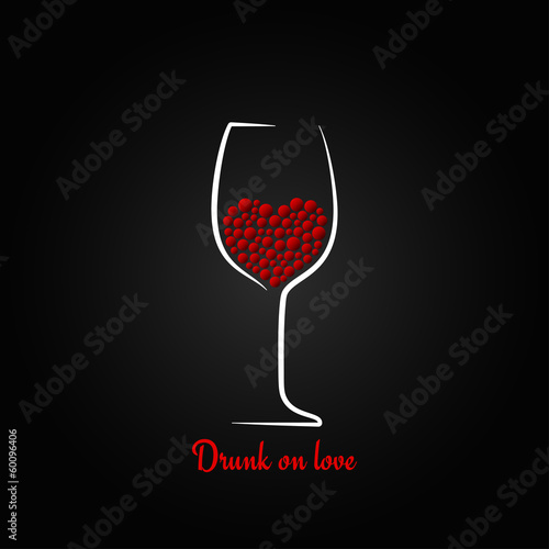 wine glass love concept valentines day design background