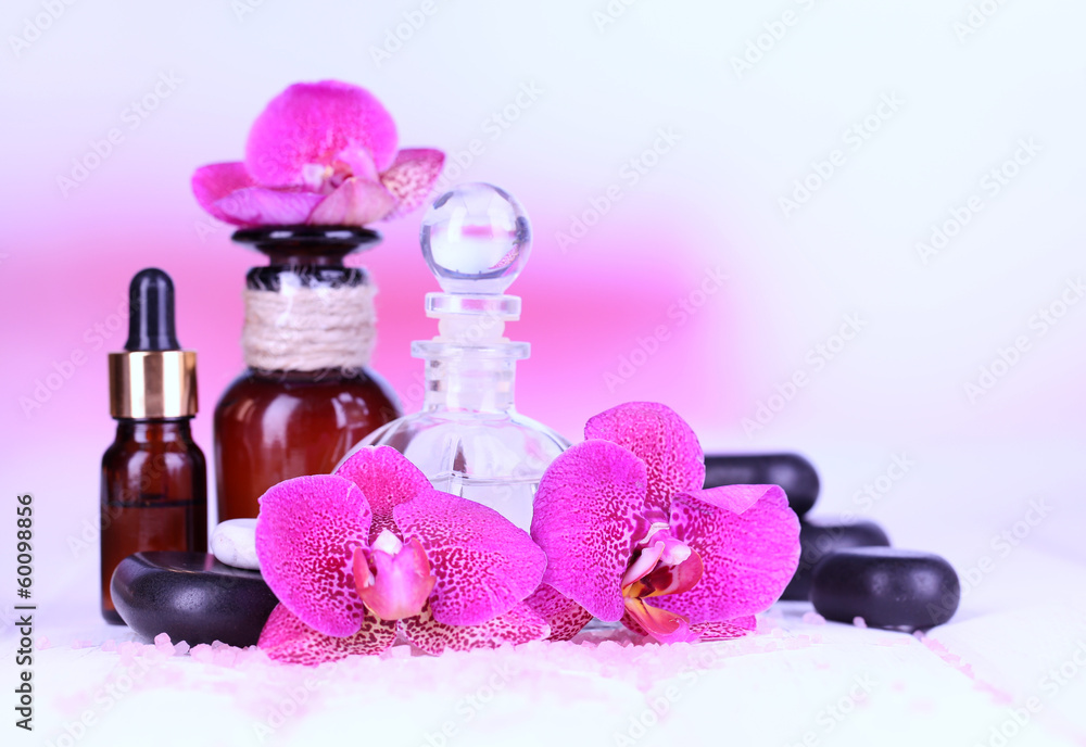 Beautiful spa setting with orchid Beautiful spa setting with orchid