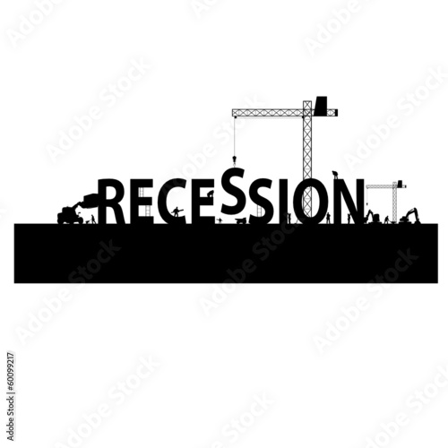 recession with a workforce vector illustration