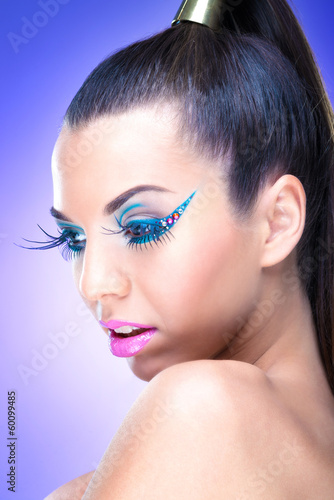  Makeup  Model with extreme makeup