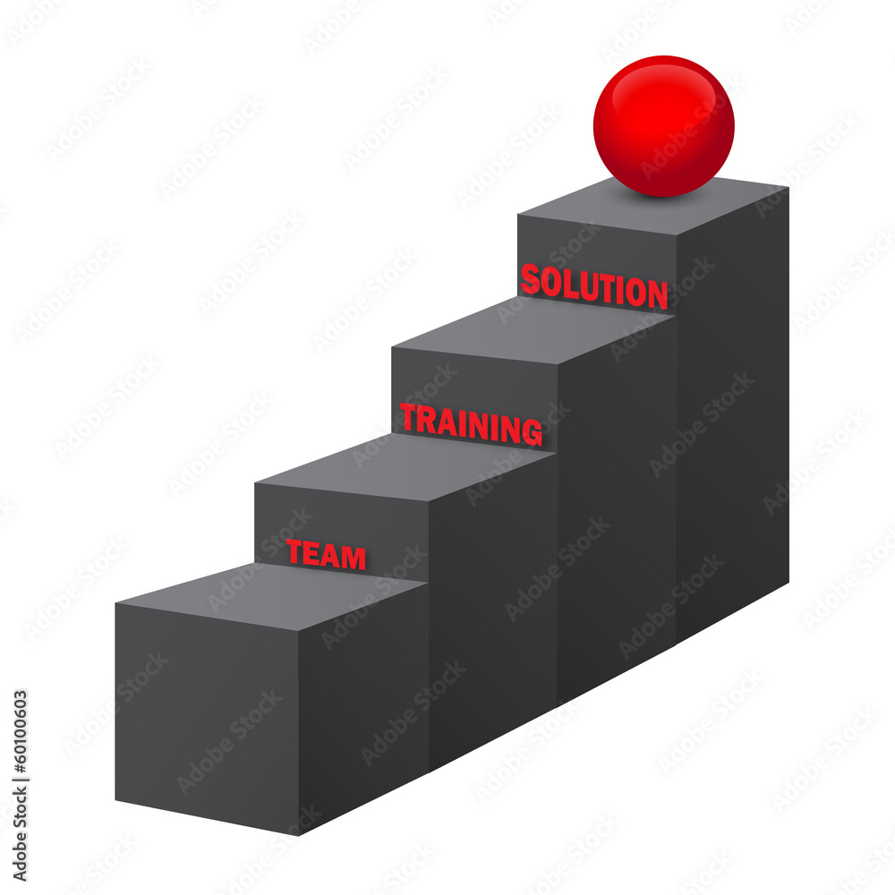 Team, training, solution stairs, 3d vector Team, training, solution stairs, 3d vector