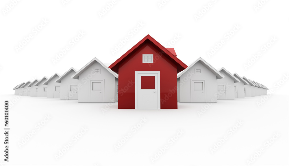 Red house leader icon concept isolated on white