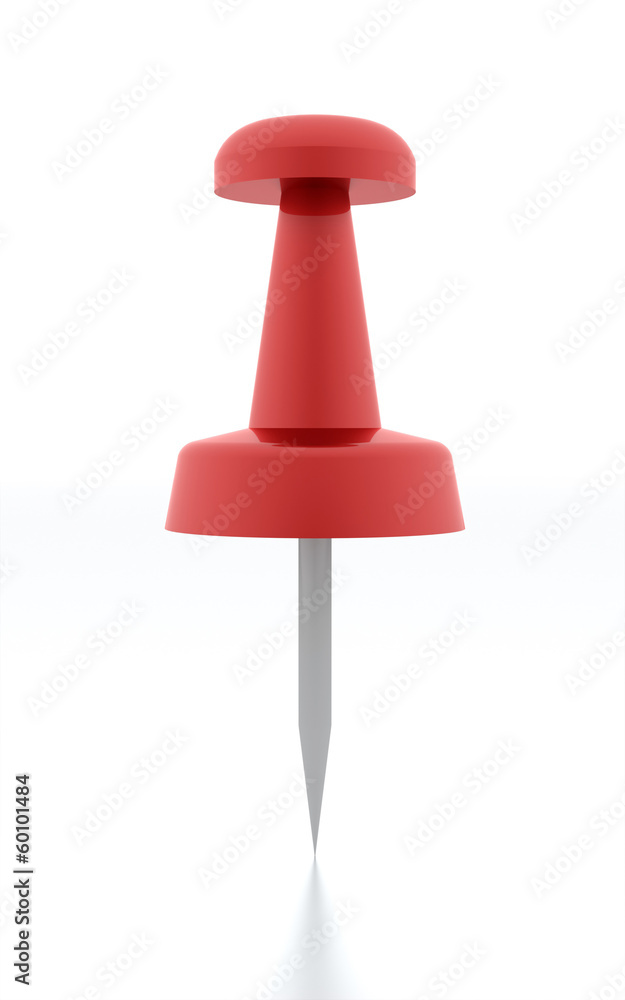 Red push pins rendered on white Red push pins rendered on white