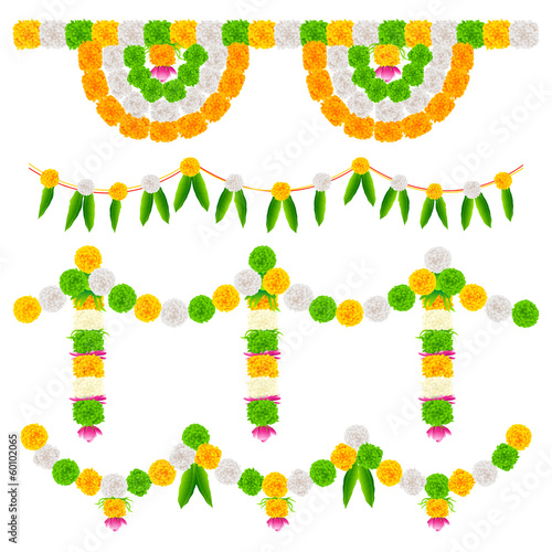 Fototapeta Naklejka Na Ścianę i Meble -  India Tricolor Flower Decoration