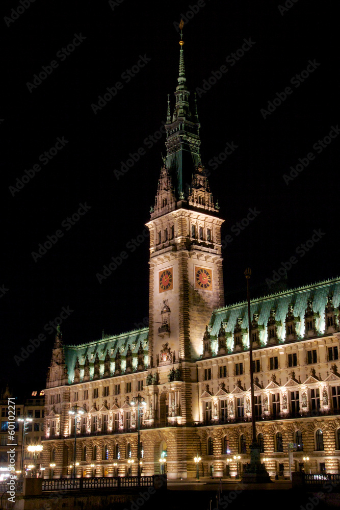Rathaus Hamburg by Night