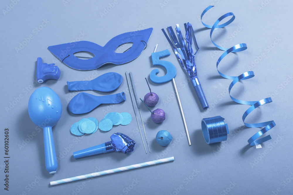 Party essentials on blue tones. Party essentials on blue tones.