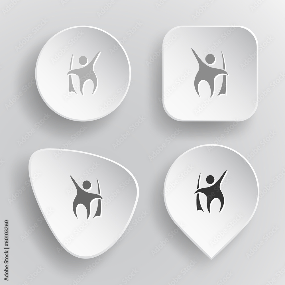 Little man. White flat vector buttons on gray background. Little man. White flat vector buttons on gray background.