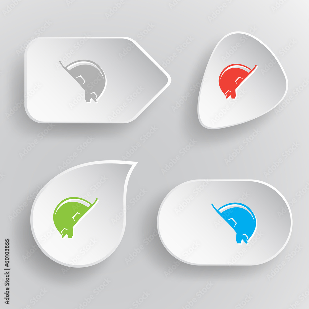 Hard hat. White flat vector buttons on gray background. Hard hat. White flat vector buttons on gray background.