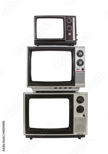 Vintage Televisions Cut Out Screens