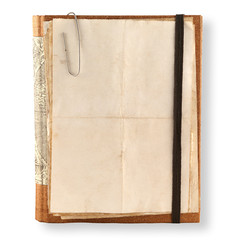 old notebook  on a white