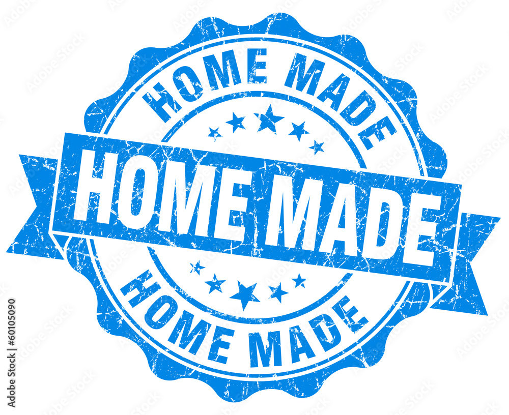 Home made blue grunge seal isolated on white background Home made blue grunge seal isolated on white background