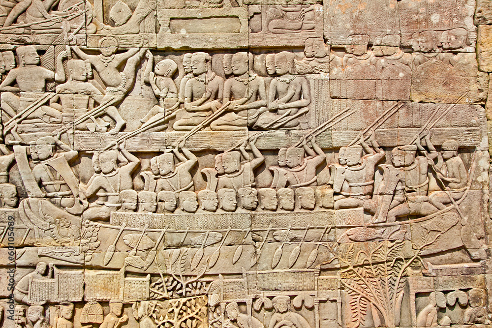 Relief of Prasat Bayon Temple, Cambodia Relief of Prasat Bayon Temple, Cambodia