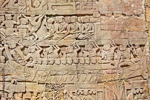 Relief of Prasat Bayon Temple, Cambodia
