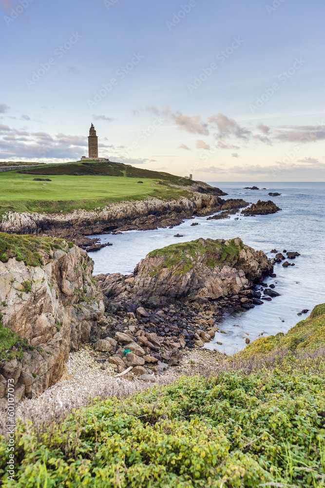 Tower of Hercules in A Coruna, Galicia, Spain.