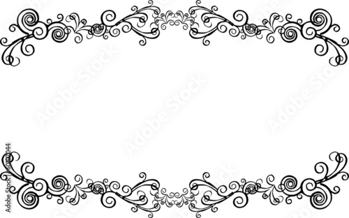 Decorative ornamental frame for text with swirls