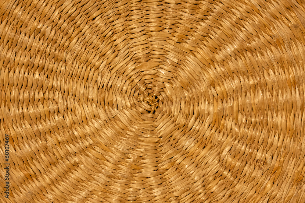 Beautiful circular woven cane background texture