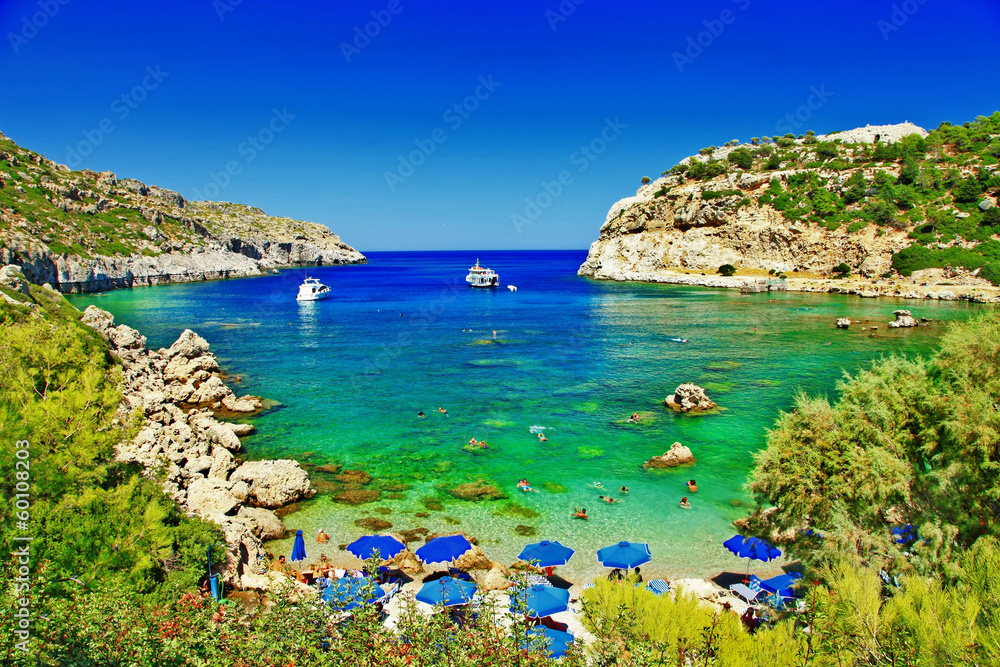 turquoise beaches of Rhodes,Greece