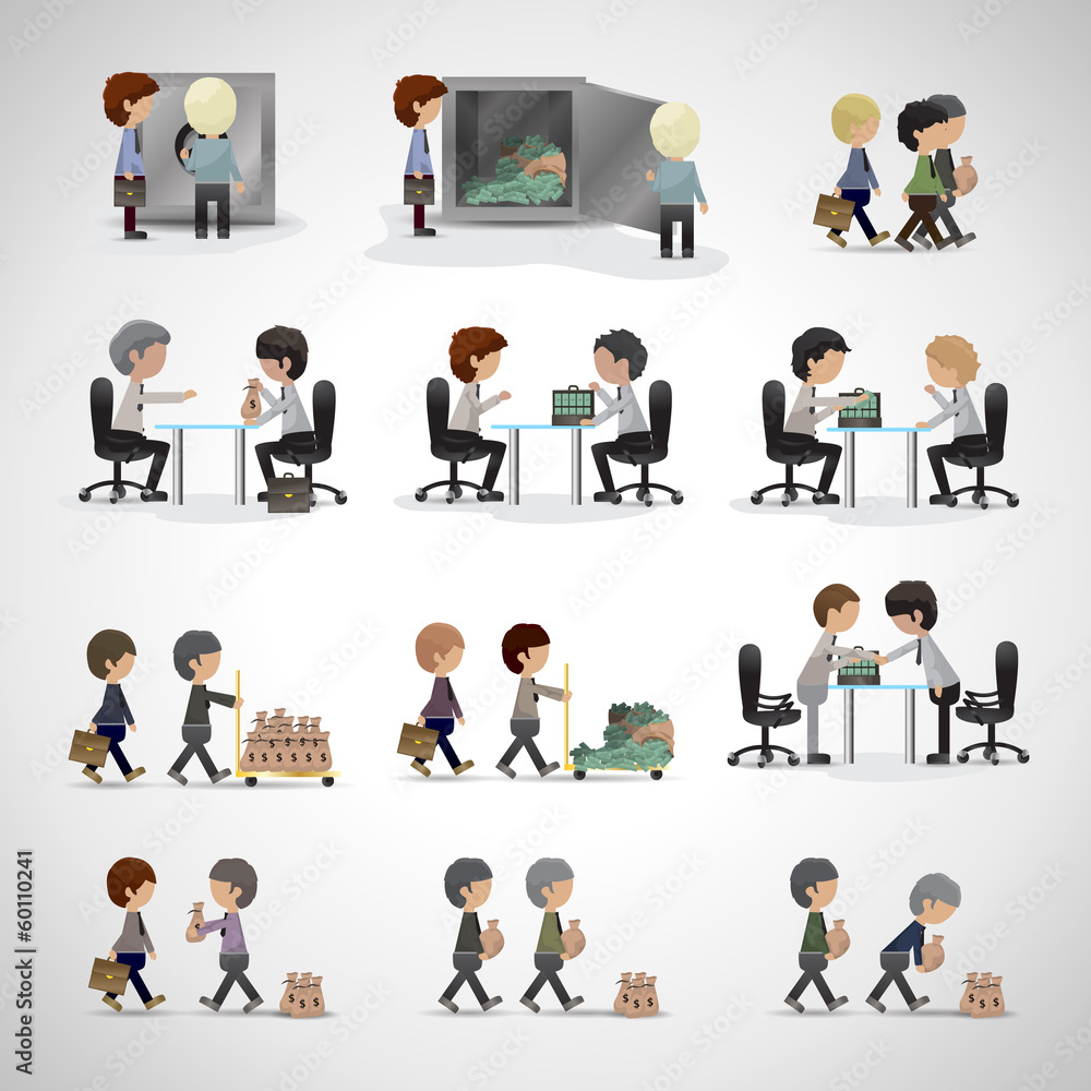 Business Peoples - Isolated On Gray Background Business Peoples - Isolated On Gray Background