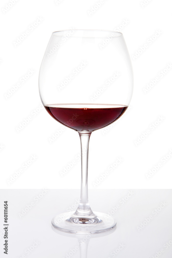 Wine glass with reflection, isolated on white Wine glass with reflection, isolated on white