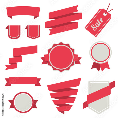 Vector Stickers and Badges Set 3. Flat Style.
